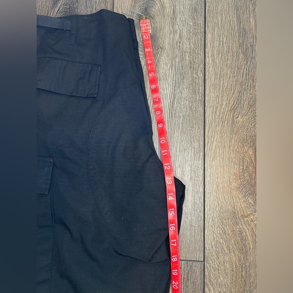 Black Tactical Cargo Pants Adjustable Waist Ripstop Utility Streetwear - Picture 14 of 16